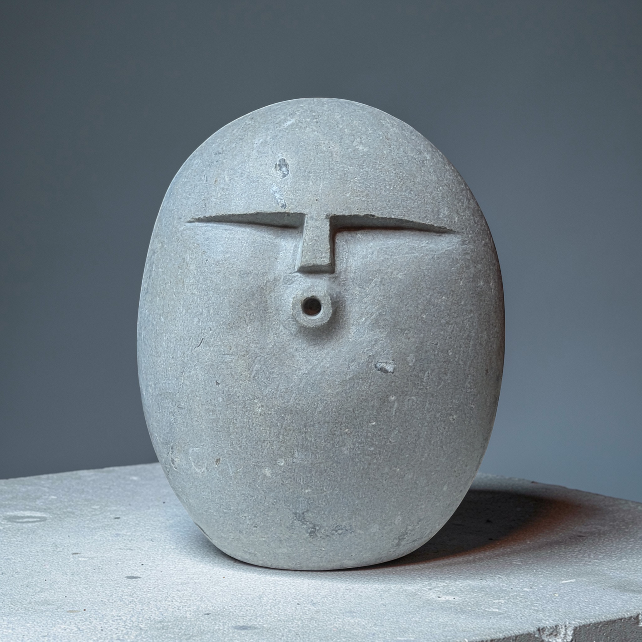 Hand carved OOF stone sculpture – natural pebble garden ornament handmade by Stone and Root