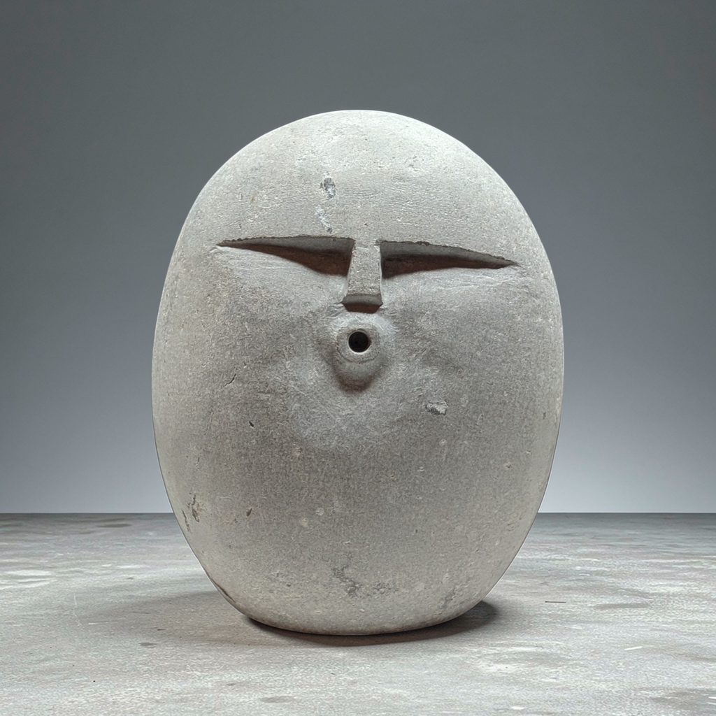 Hand carved OOF stone sculpture – natural pebble garden ornament handmade by Stone and Root