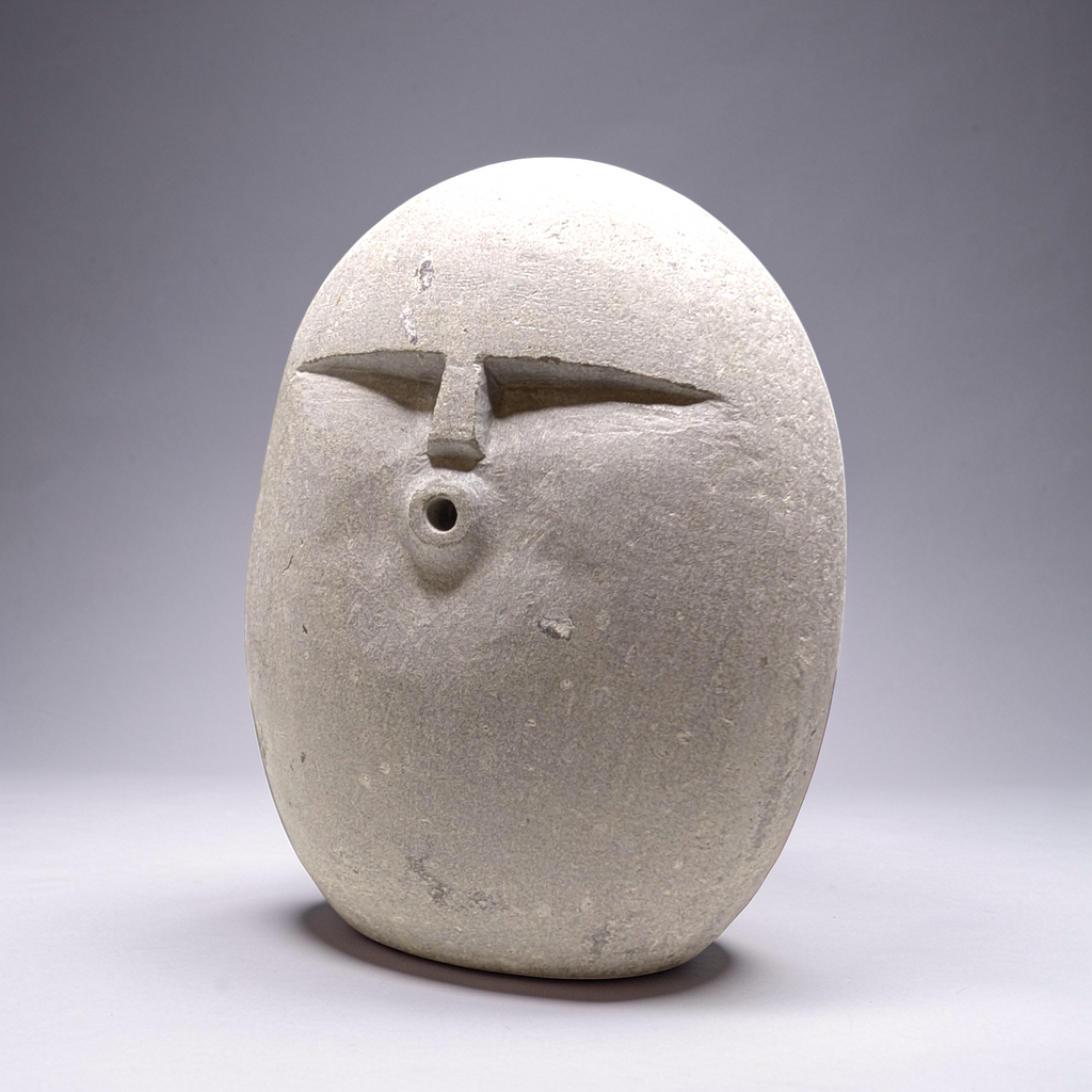 Hand carved OOF stone sculpture – natural pebble garden ornament handmade by Stone and Root