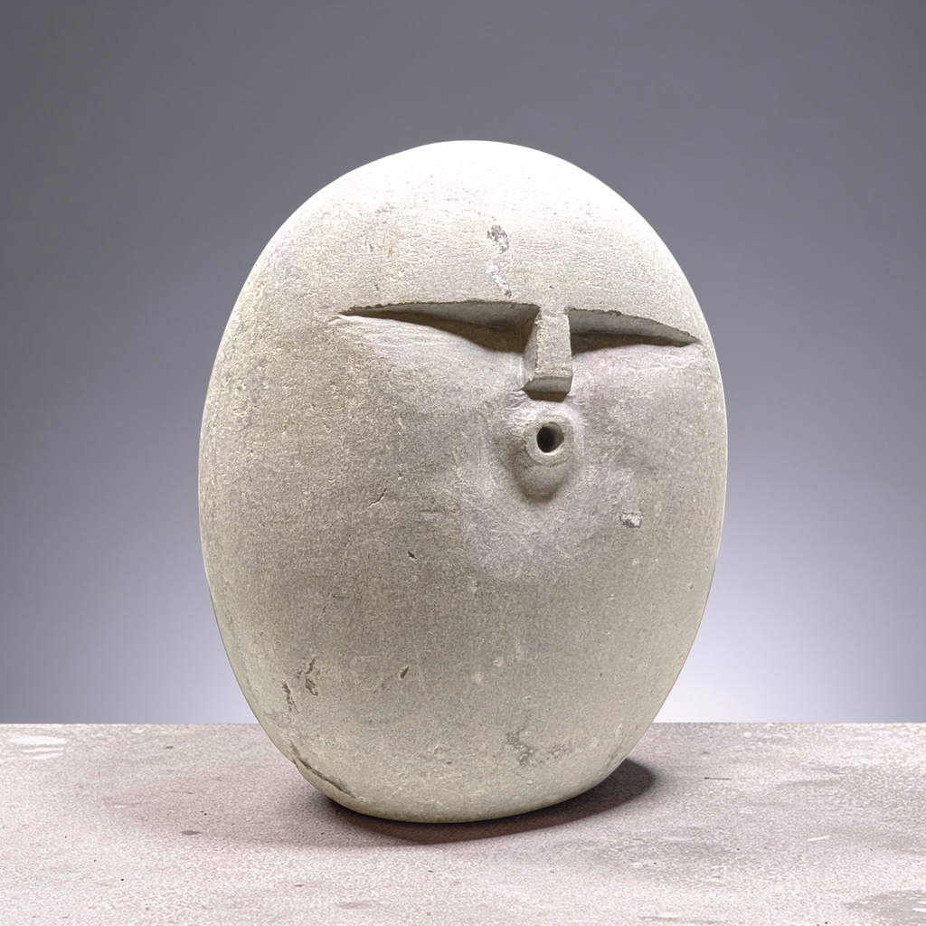 Hand carved OOF stone sculpture – natural pebble garden ornament handmade by Stone and Root