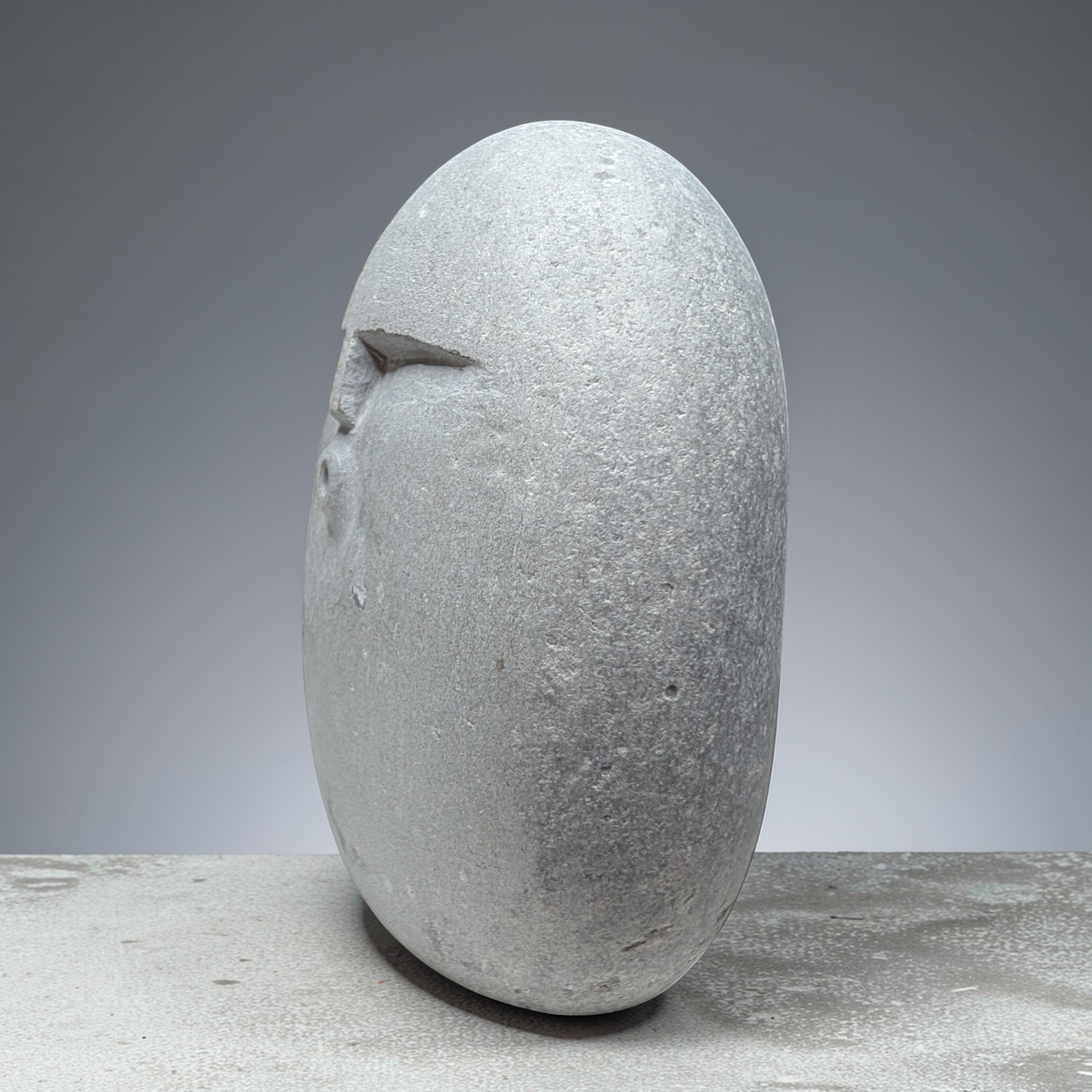 Hand carved OOF stone sculpture – natural pebble garden ornament handmade by Stone and Root