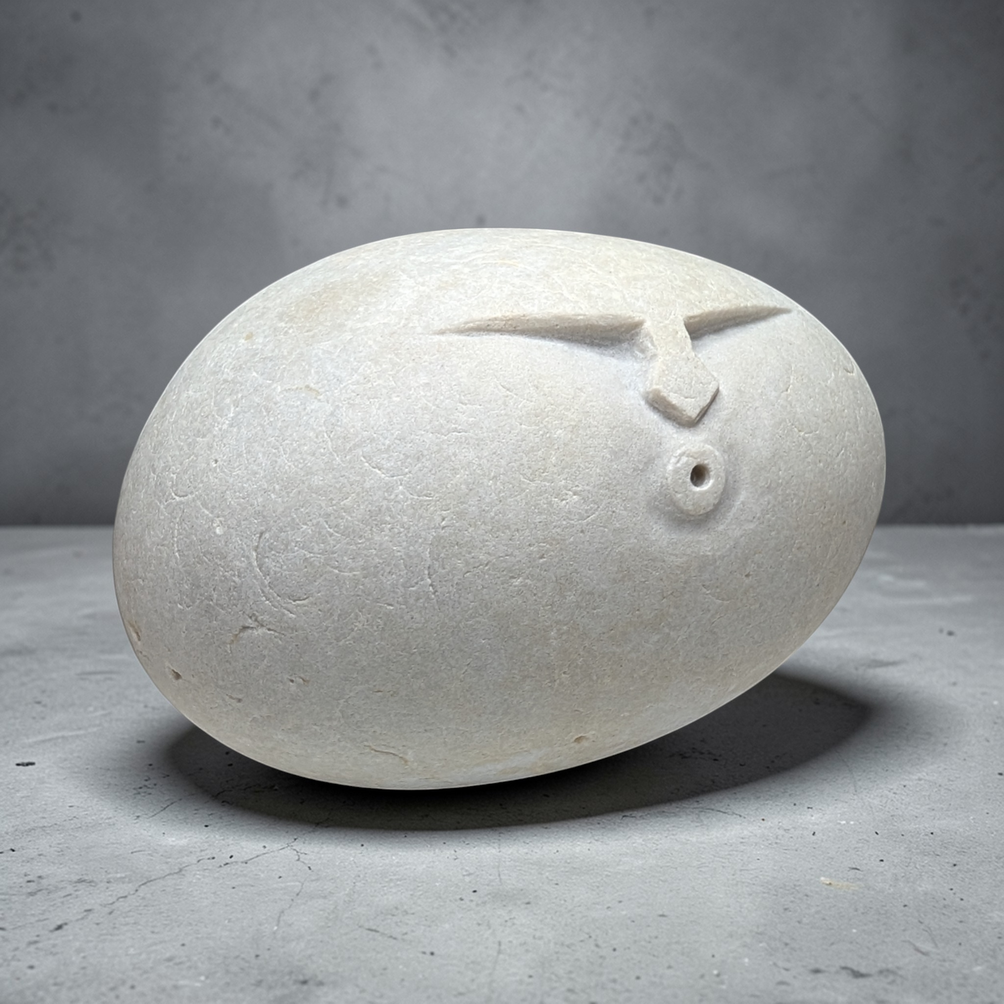 Hand carved OOF stone sculpture – natural pebble garden ornament handmade by Stone and Root