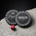 Personalised poker chip – natural stone handmade by Stone and Root