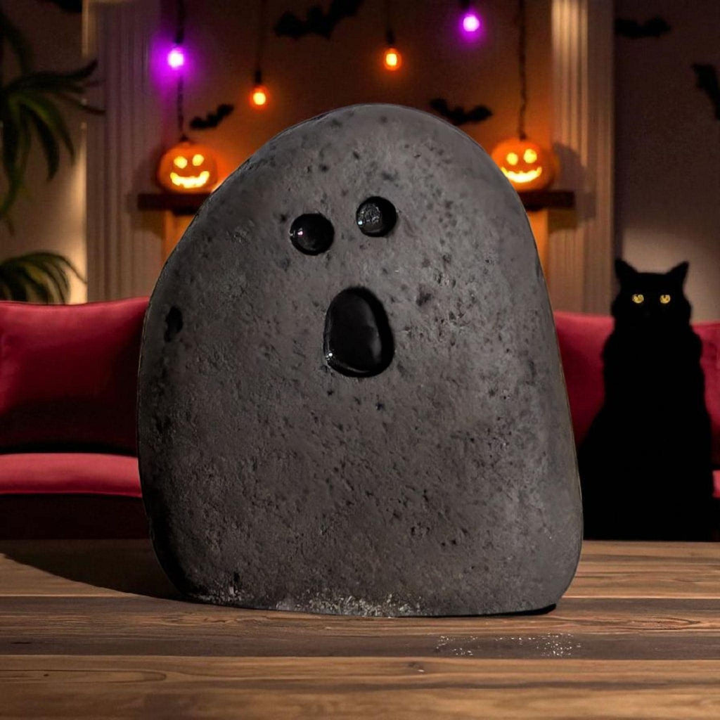 Hand-Carved Ghost Stone – Spooky Halloween Décor