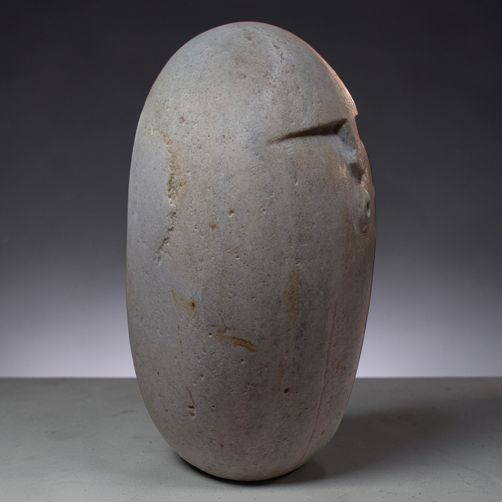 Handmade Stone OoF Face Sculpture: Quirky Home Decor