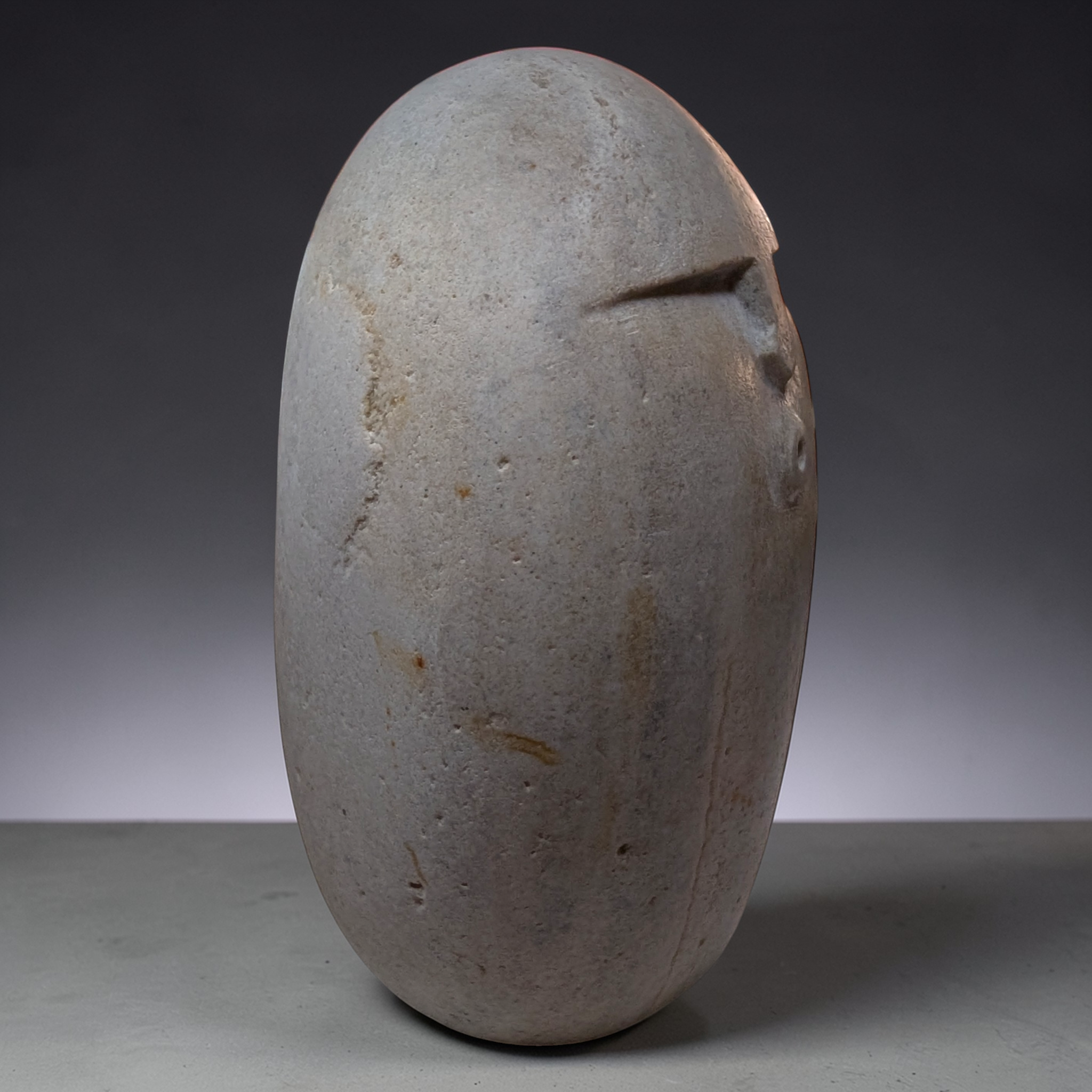 Handmade Stone OoF Face Sculpture: Quirky Home Decor