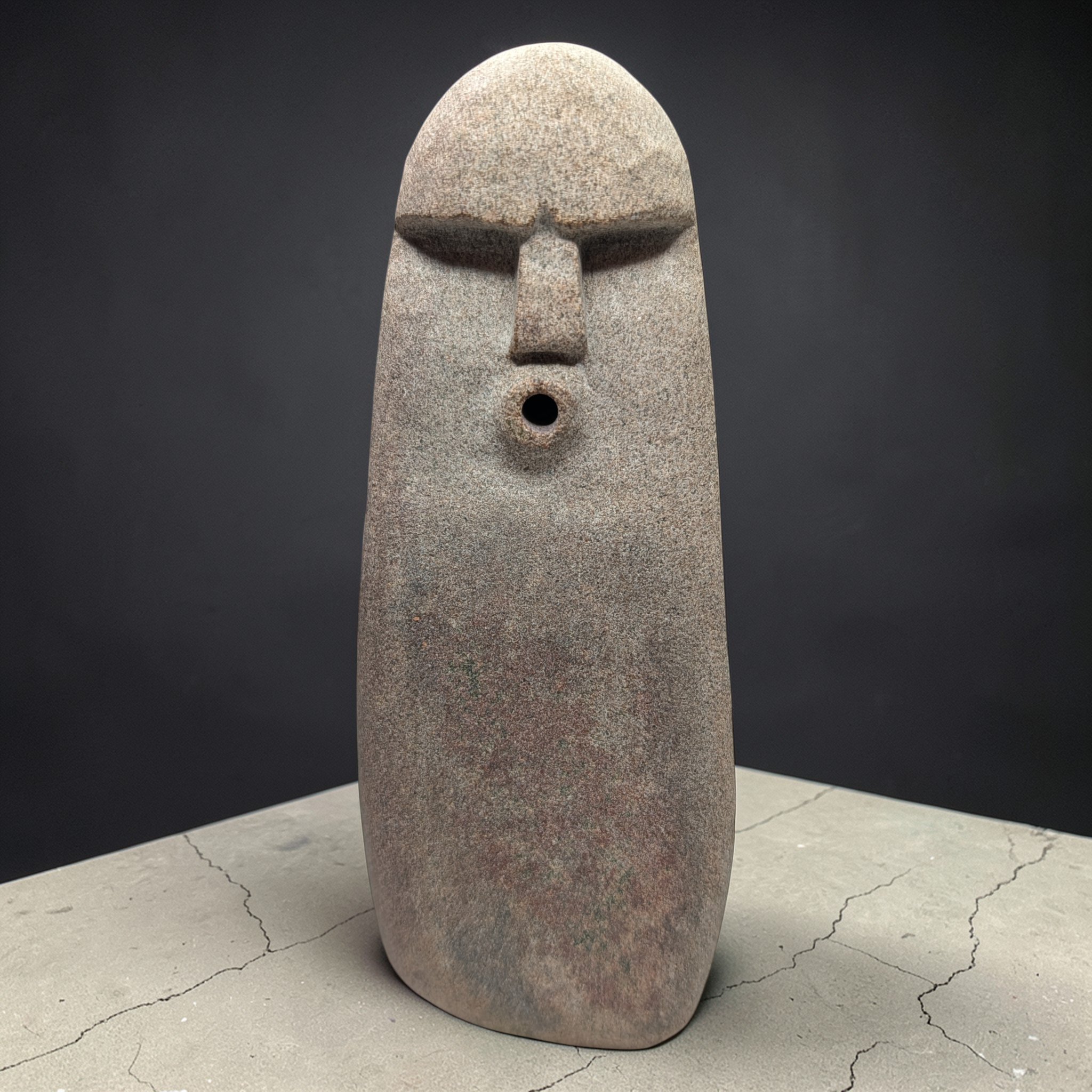 Handmade Incense burning Stone Face Sculpture – Unique Pebble Art Decor