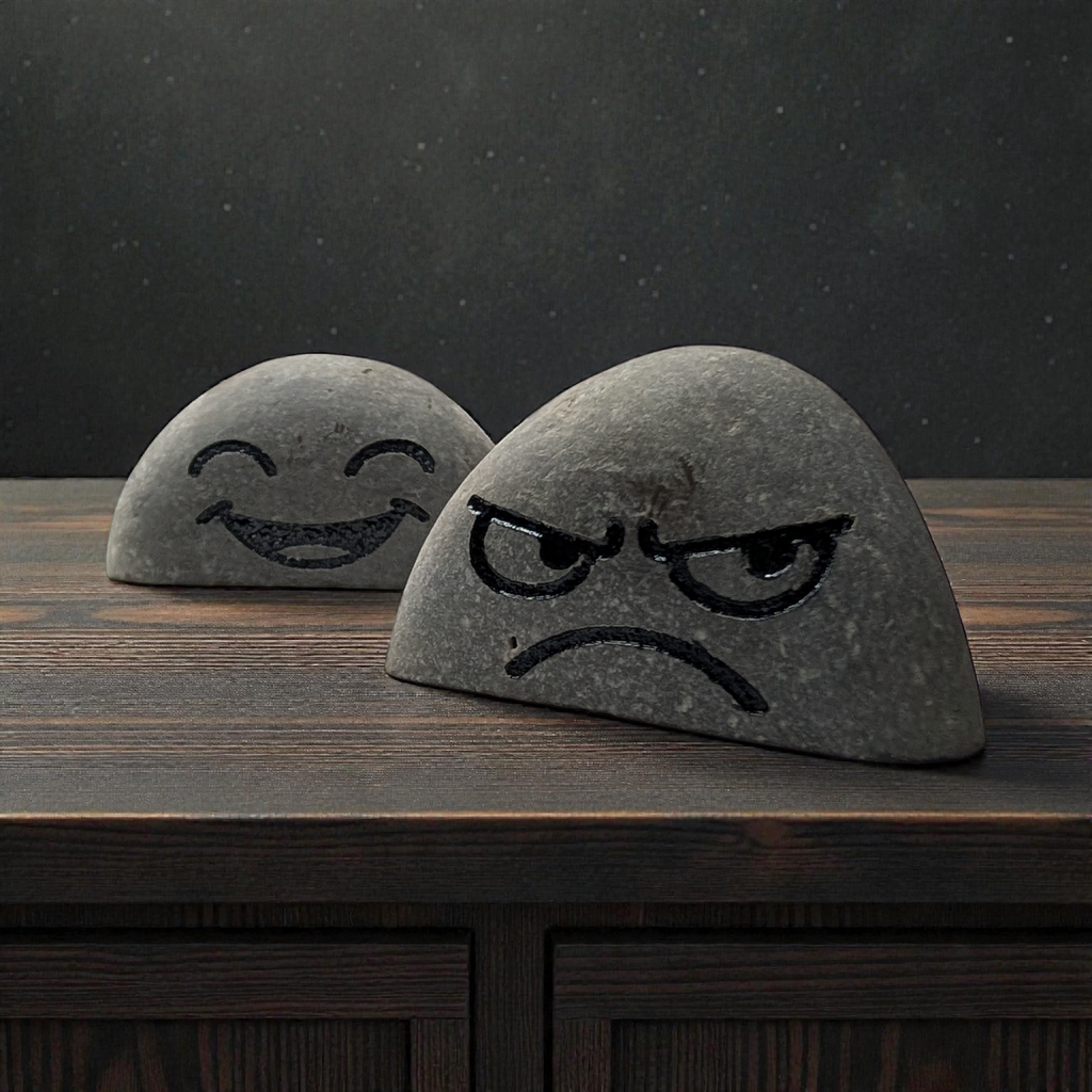 Mood Stones – Hand-made Expression Pebbles, Flower pot pebble, Desk friends