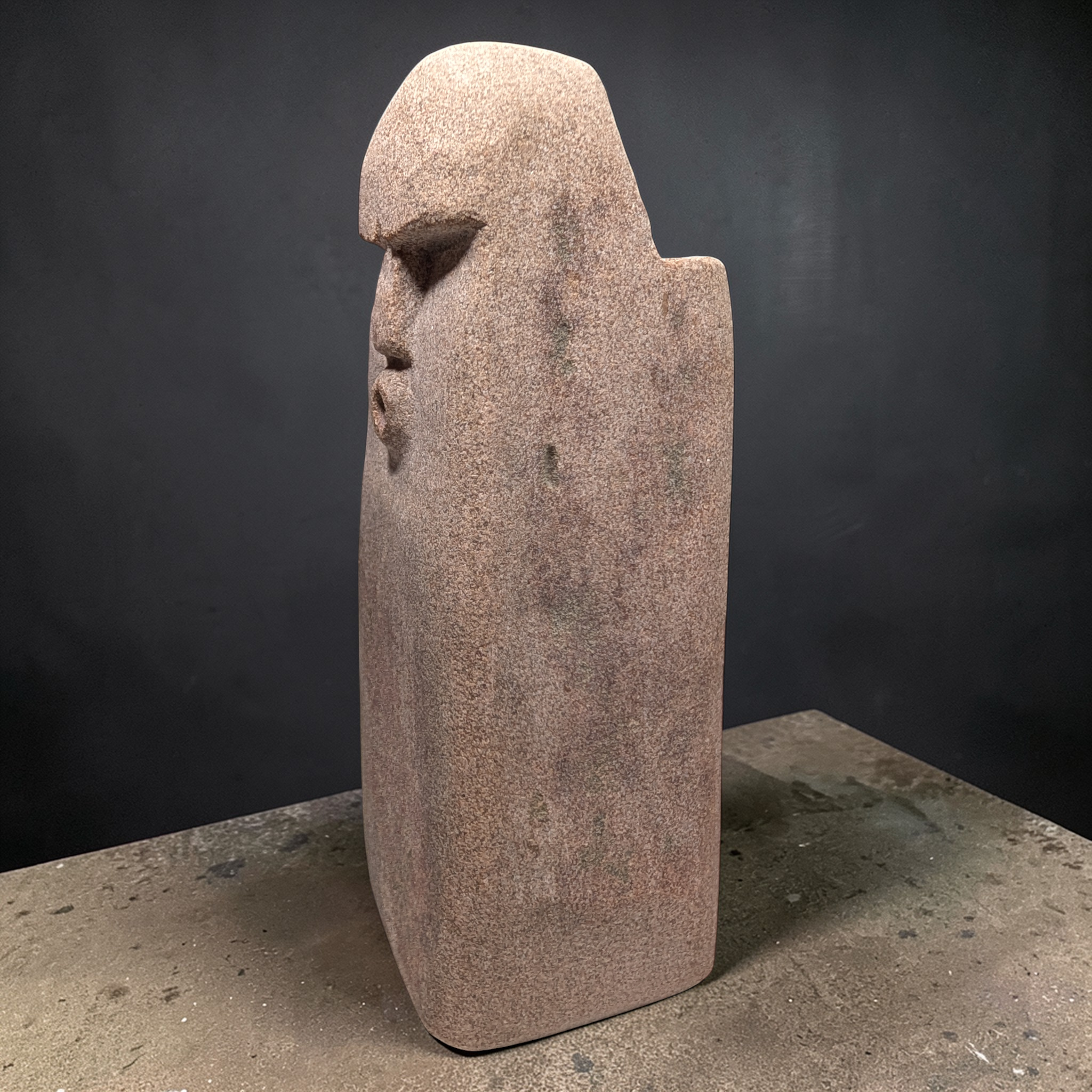 Handmade Incense burning Stone Face Sculpture – Unique Pebble Art Decor