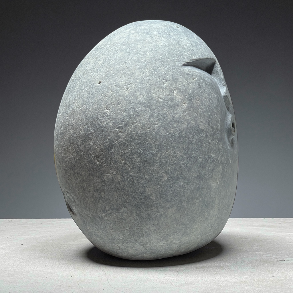 Handmade Incense burning Stone Face Sculpture – Unique Pebble Art Decor
