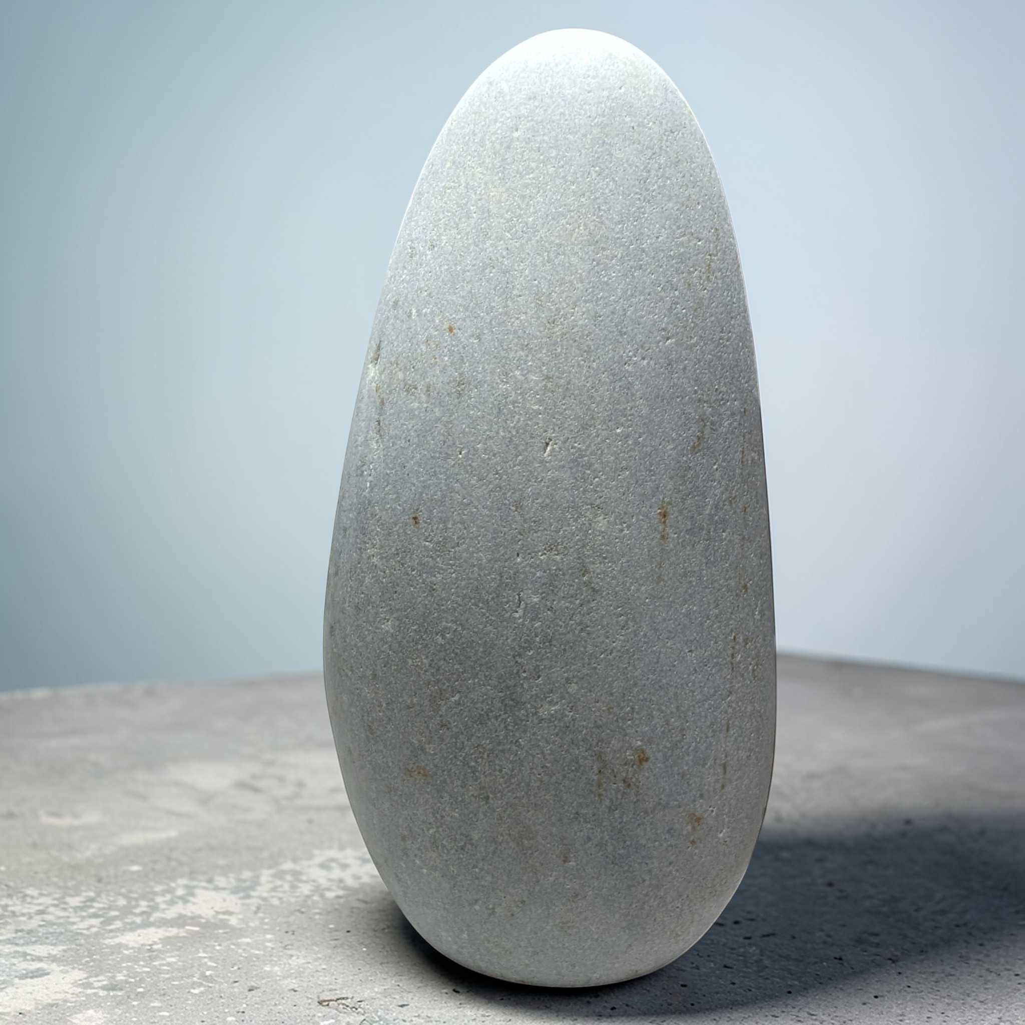 Hand-Carved Granite Oof Sculpture – Tall Minimalist Stone Decor Ornament