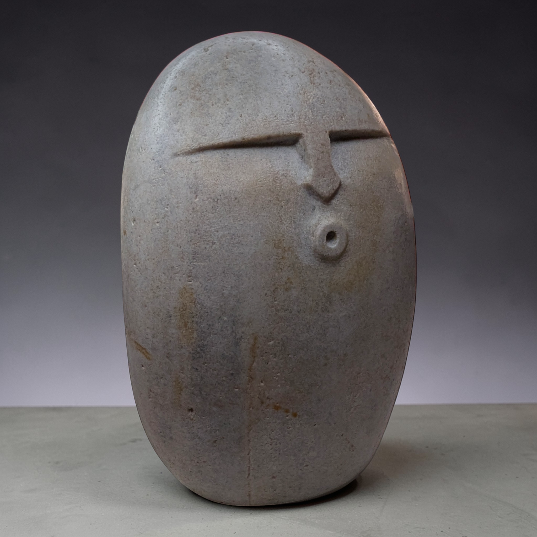Handmade Stone OoF Face Sculpture: Quirky Home Decor
