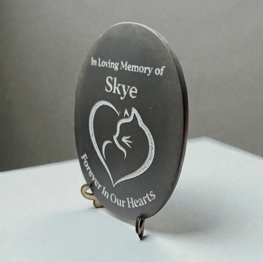 Pet Memorial Stone –  Cat Tribute Pebble, add your cats name