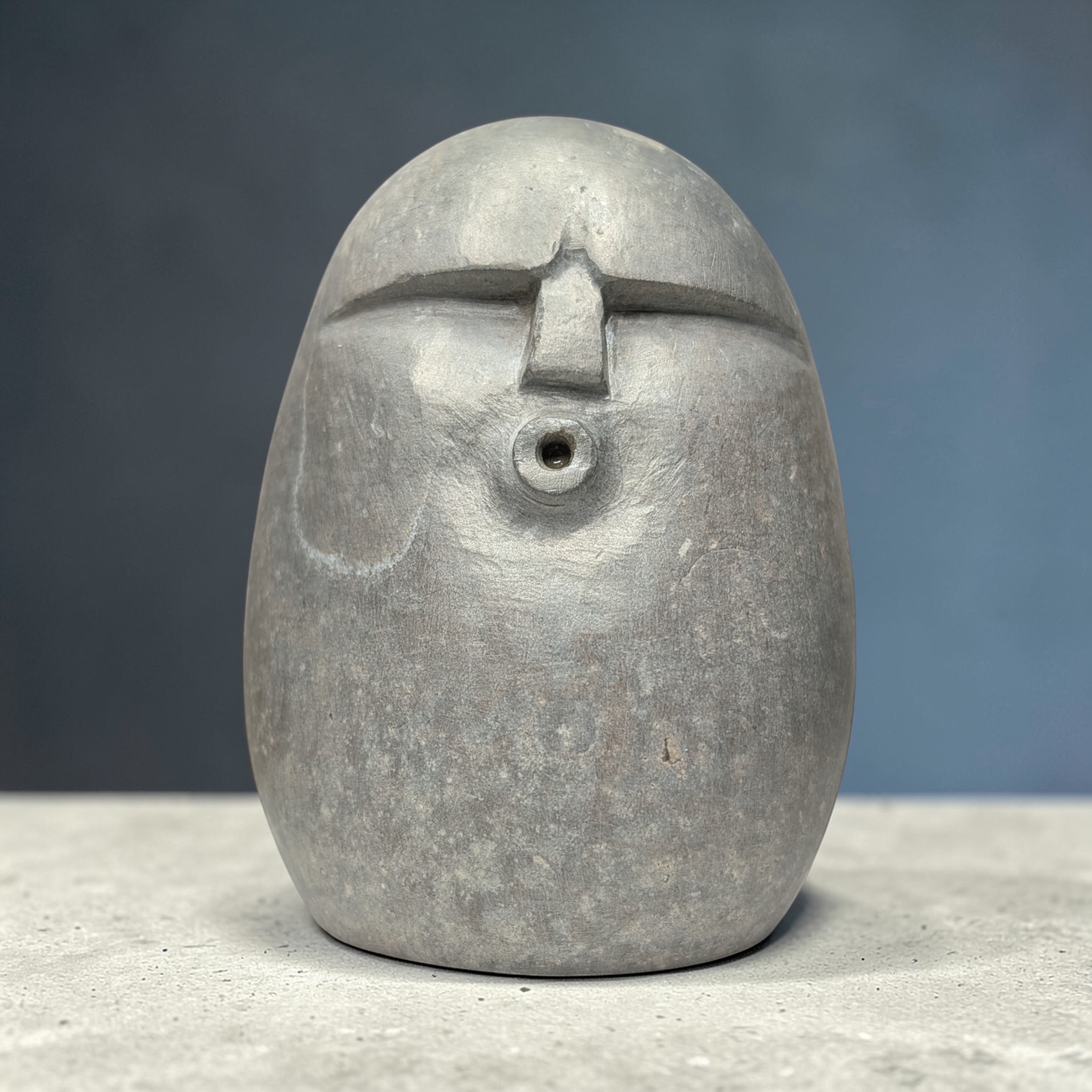 Hand-Carved Stone OoF Face Sculpture, stone garden and home decor