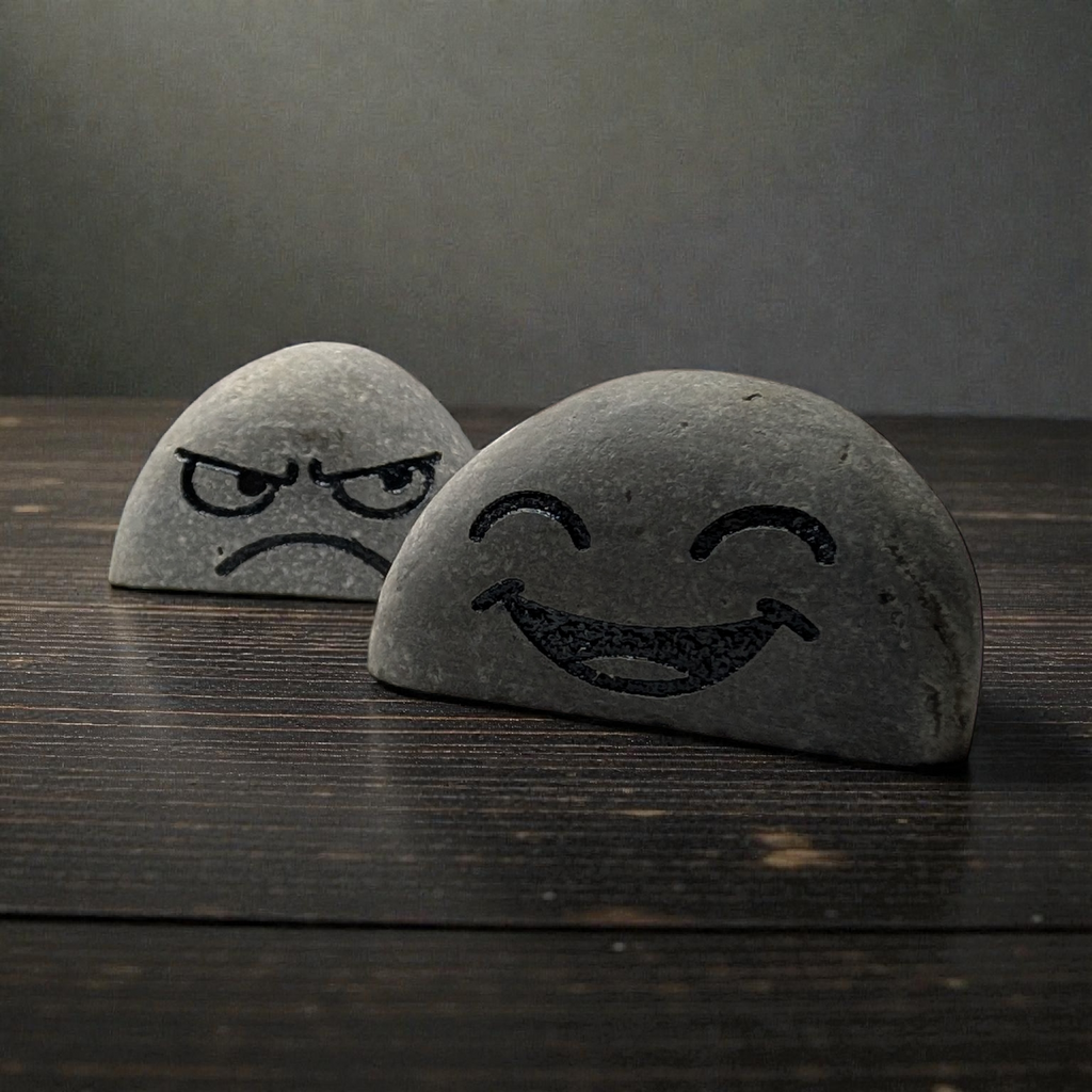 Mood Stones – Hand-made Expression Pebbles, Flower pot pebble, Desk friends