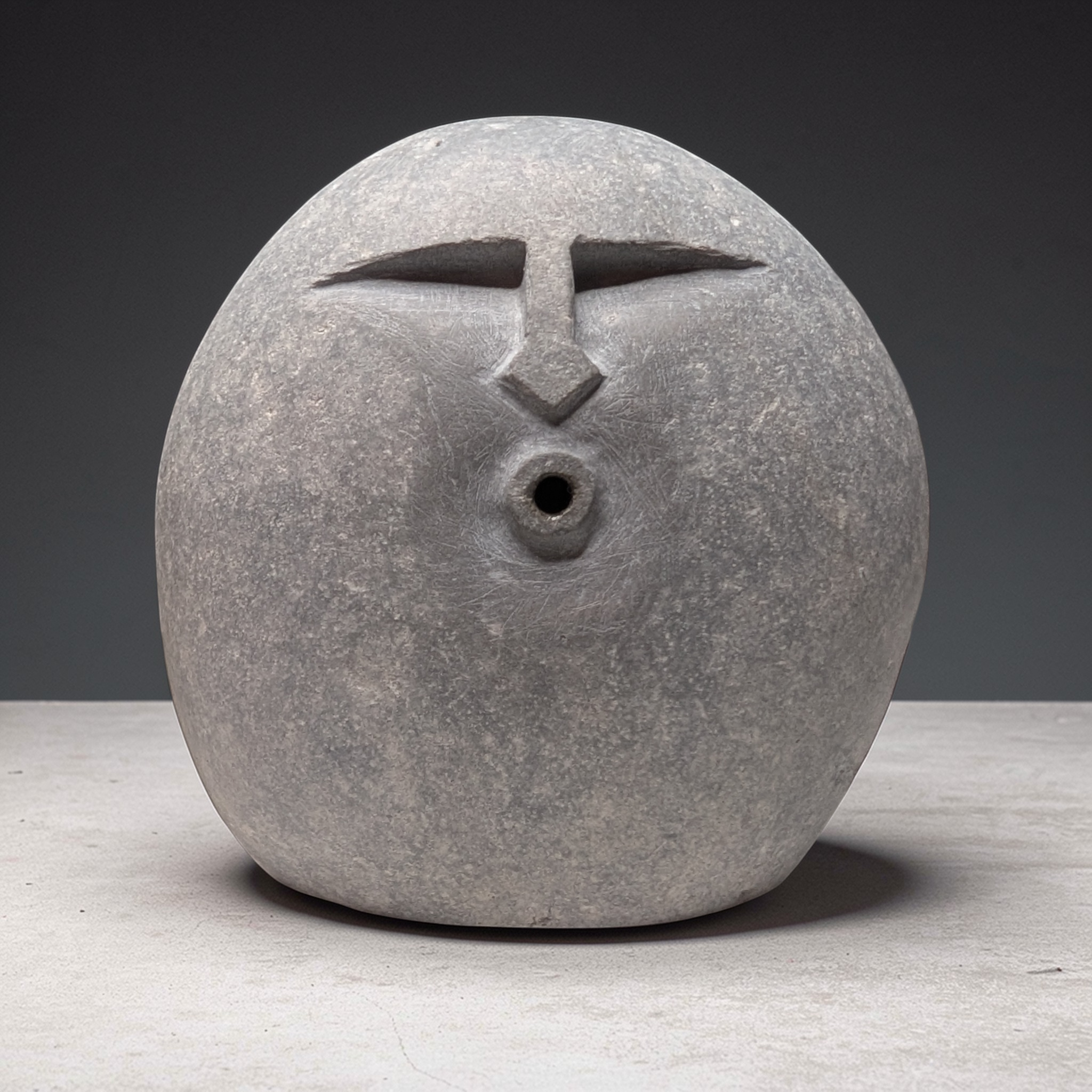 Handmade Incense burning Stone Face Sculpture – Unique Pebble Art Decor