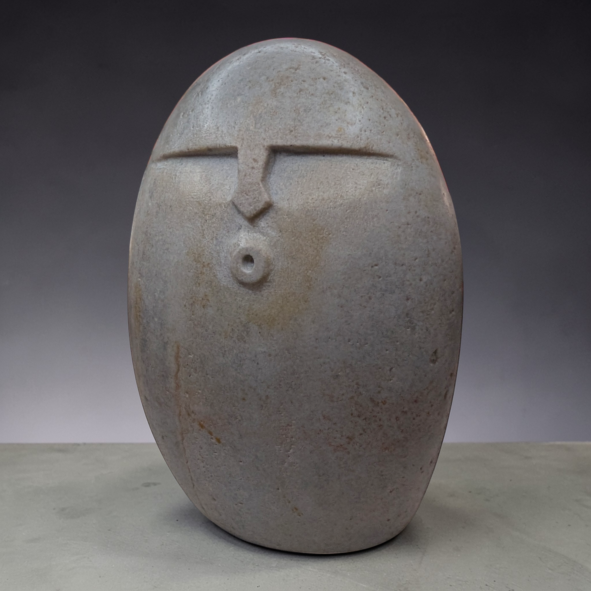 Handmade Stone OoF Face Sculpture: Quirky Home Decor