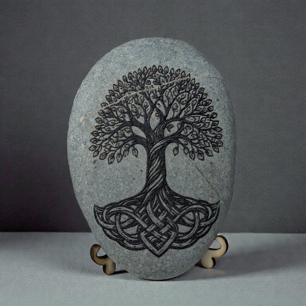 Engraved Tree of life Pebble – Custom Message