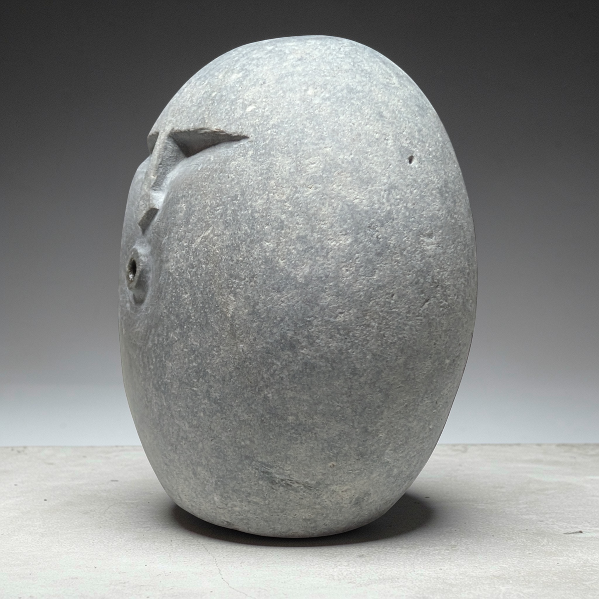 Handmade Incense burning Stone Face Sculpture – Unique Pebble Art Decor