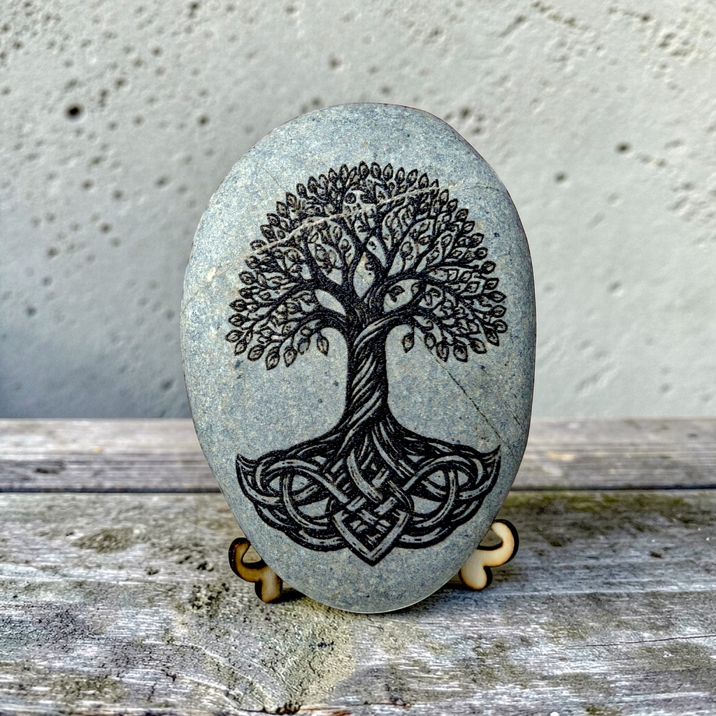 Engraved Tree of life Pebble – Custom Message