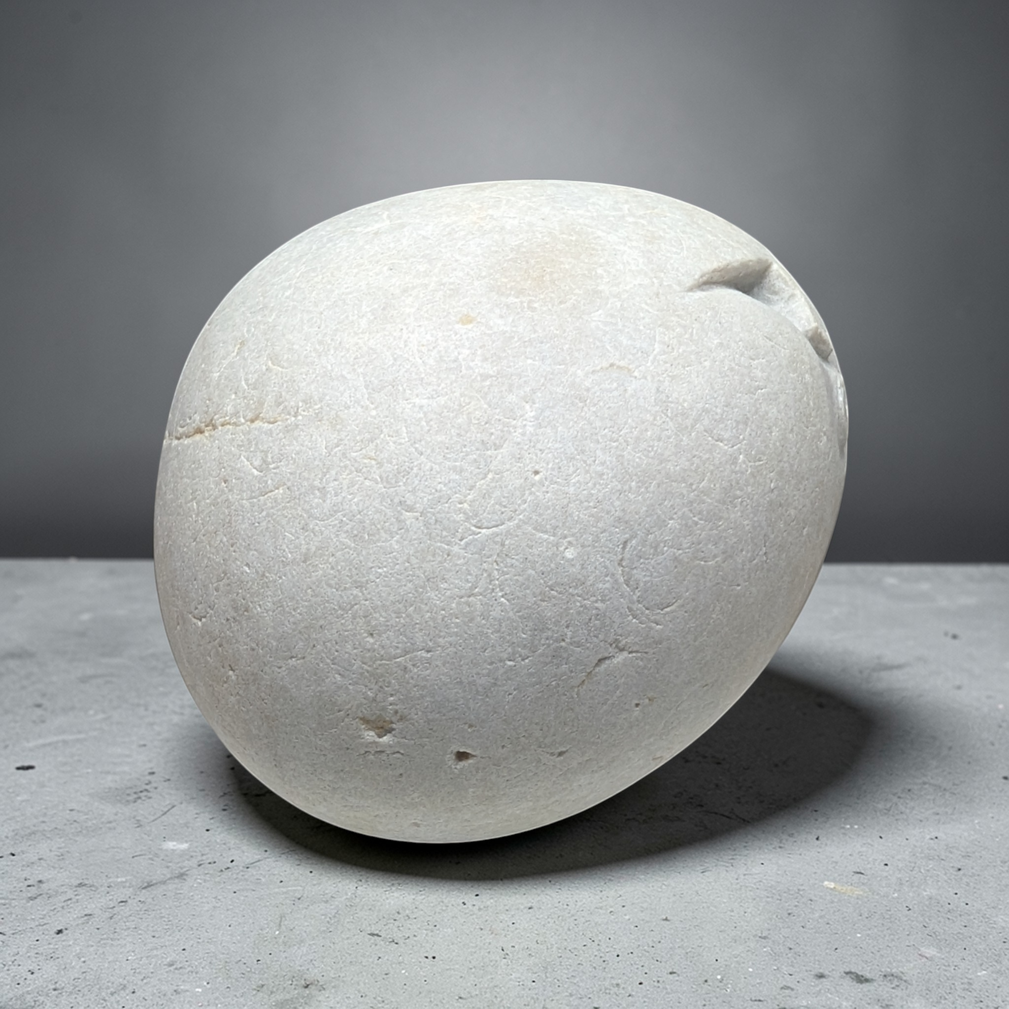 Hand-Carved Stone Oof – Heavy Natural Pebble Face Sculpture for garden and home decor