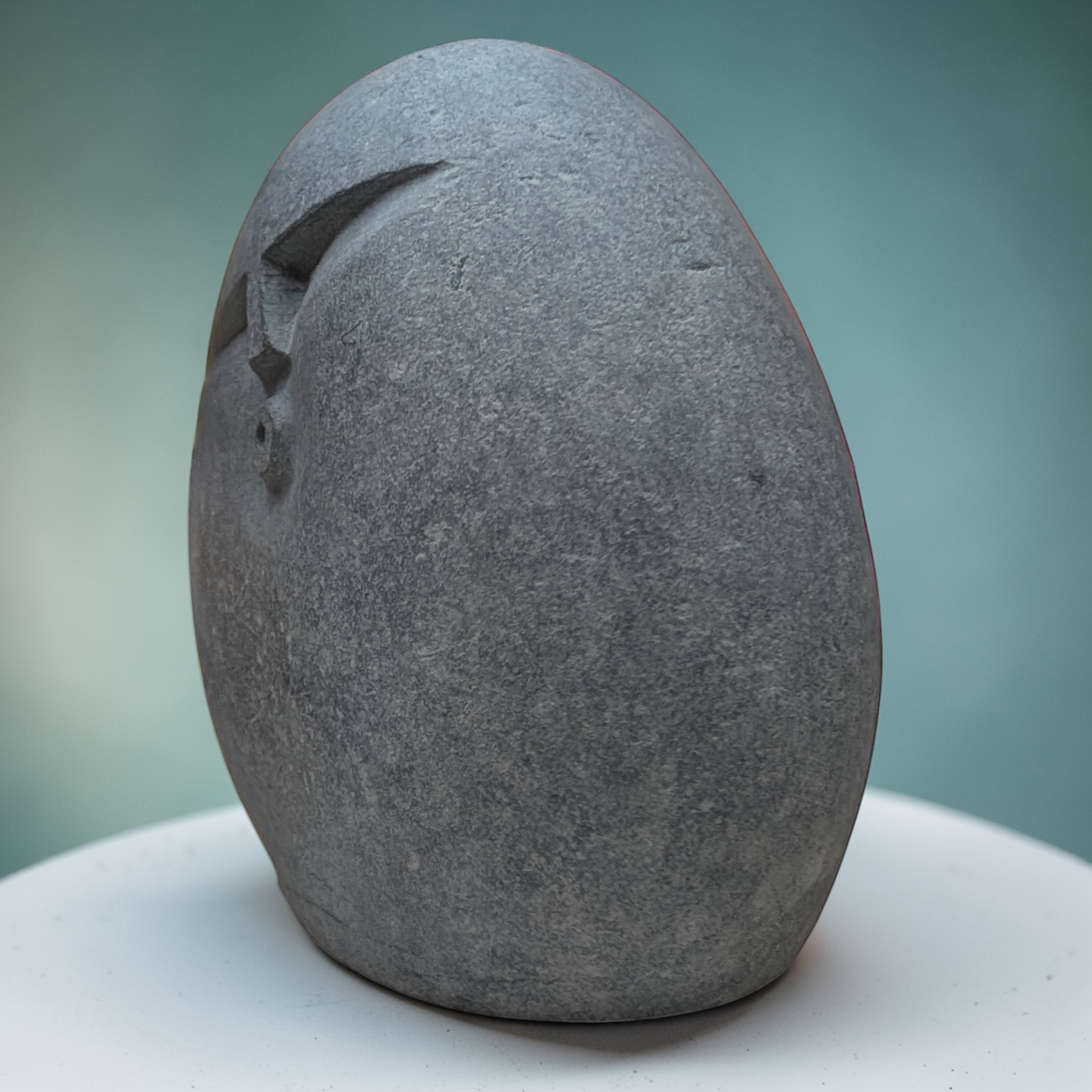 Hand-Carved Granite Oof Sculpture – Tall Minimalist Stone Decor Ornament
