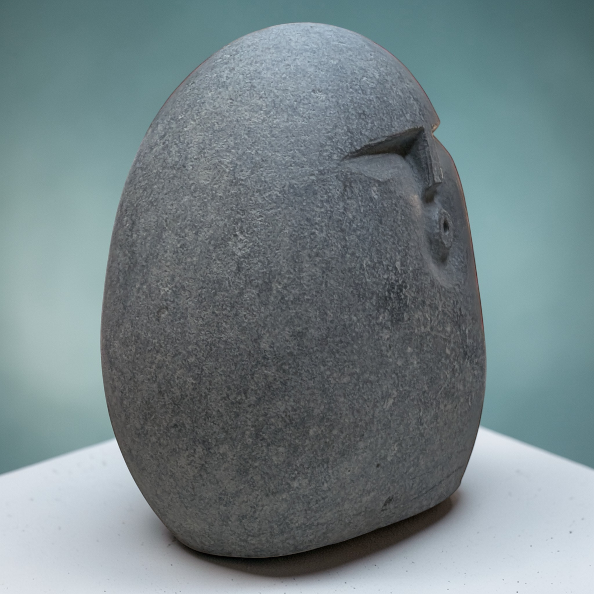 Hand-Carved Granite Oof Sculpture – Tall Minimalist Stone Decor Ornament