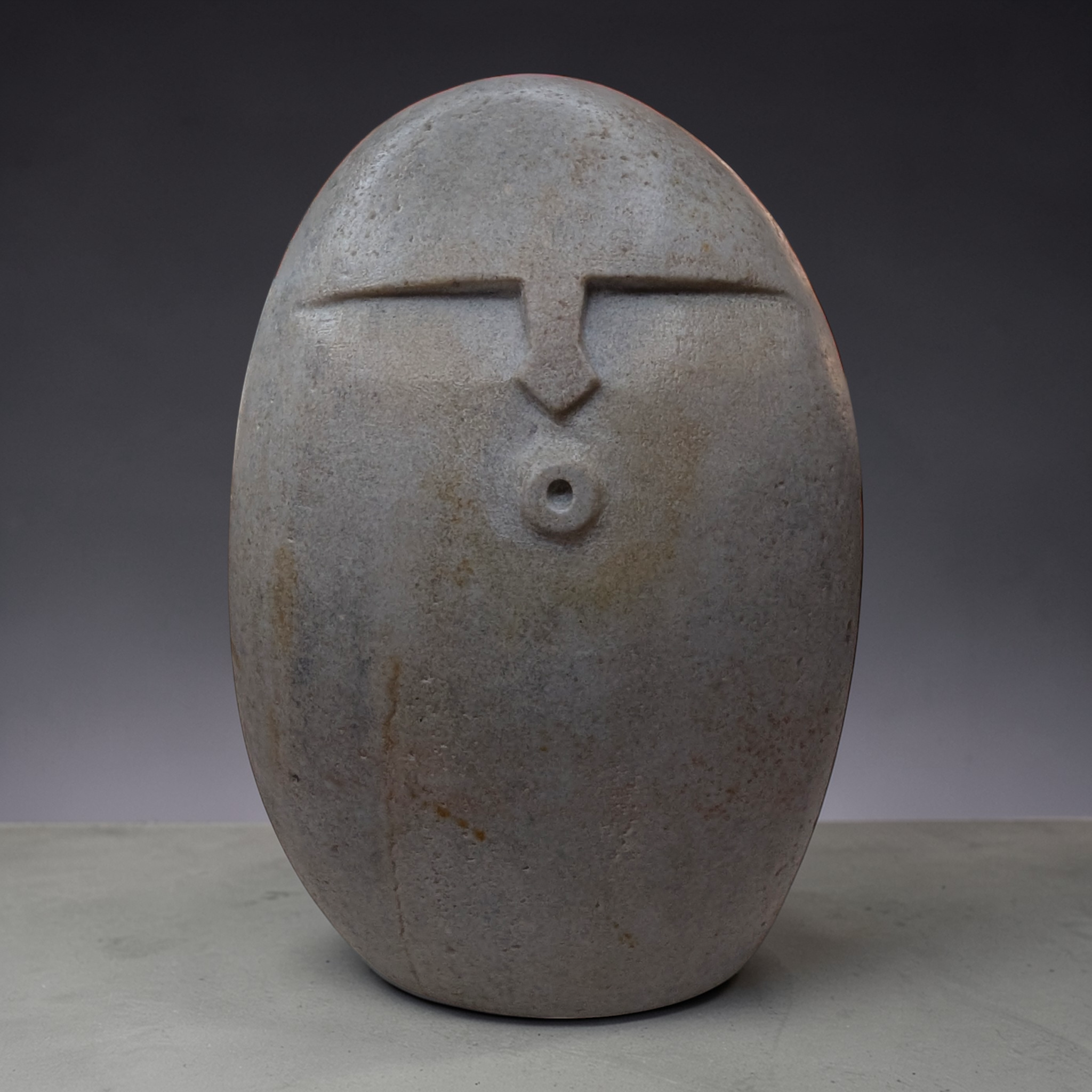 Handmade Stone OoF Face Sculpture: Quirky Home Decor