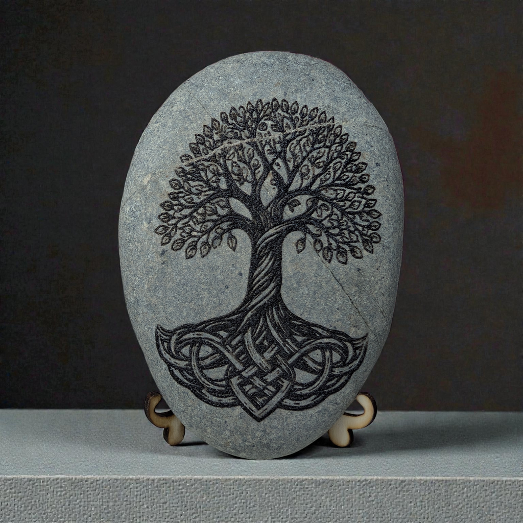Engraved Tree of life Pebble – Custom Message