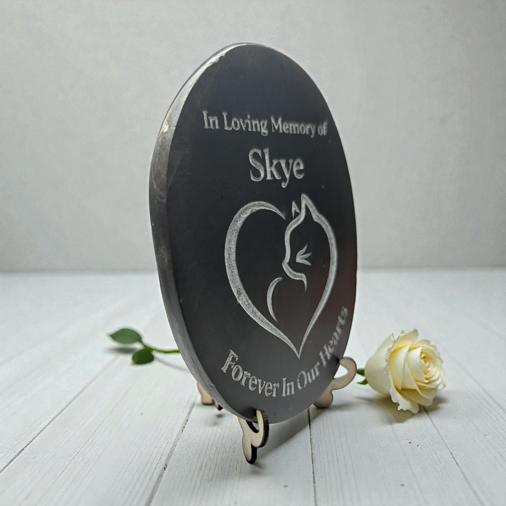 Pet Memorial Stone –  Cat Tribute Pebble, add your cats name