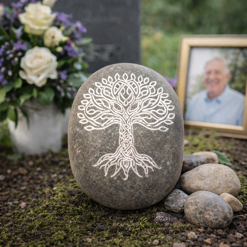 Personalized Engraved Pebble | Tree of Life Memorial Gift